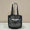 PD1BG444BK-99　プラダ PRADA 2023年最新入荷 ラフィア トートバッグ ハンドバッグ ホーボーバッグ 肩掛け ショルダーバッグ レディースかばん