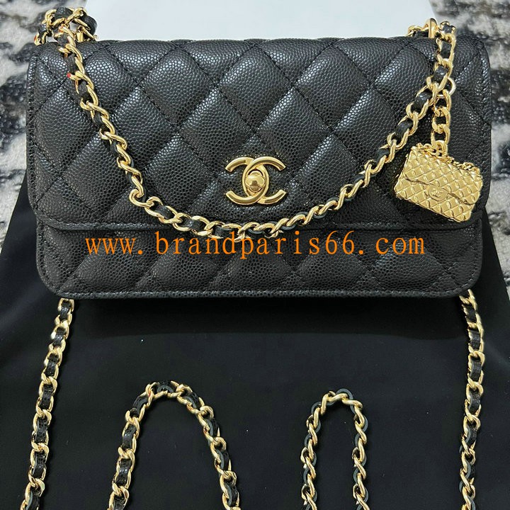 CH68142BK-CC　シャネル CHANEL 2023年最新入荷 チェーンウォレット フラップバッグ 斜め掛け ショルダーバッグ クロスボディバッグ