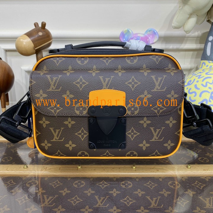 M46688-057　ルイヴィトン LOUISVUITTON 2023年最新入荷 S ロック メッセンジャーバッグ 斜め掛け ショルダーバッグ クロスボディバッグ スクエアバッグ モノグラム マカサー キャンバス