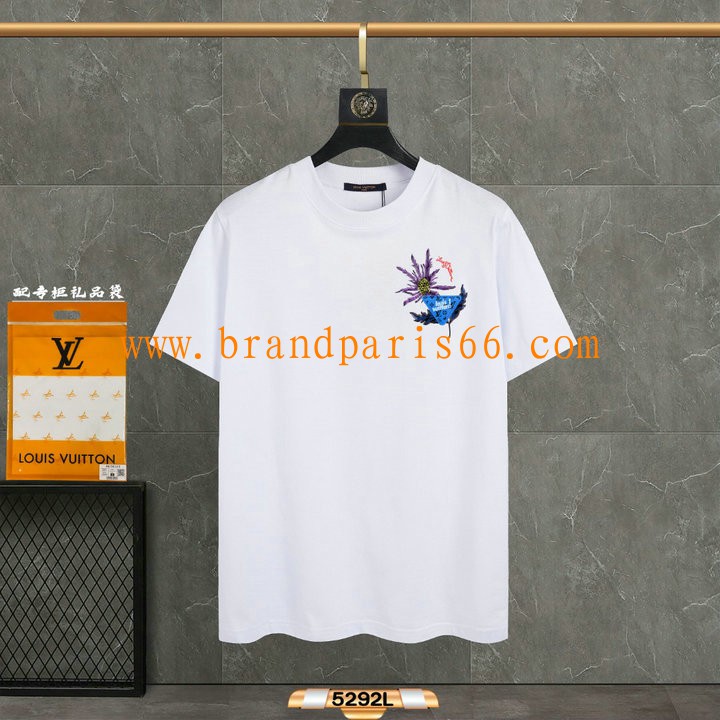 TDLV23130-MS　ルイヴィトン LOUISVUITTON 2023年最新入荷 Tシャツ 半袖 ショートスリーブ スウェットシャツ 短袖 クルーネック トップス レジャーシャツ 男女兼用