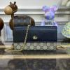 GG546585BBK-057　グッチ GUCCI 2023年最新入荷 チェーンウォレット 斜め掛け ショルダーバッグ カード入れ フラップ長財布 小銭入れ