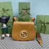 GG721172PYL-057　グッチ GUCCI 2023年最新作 スモール バッグ トートバッグ ハンドバッグ 斜め掛け ショルダーバッグ クロスボディバッグ レザー