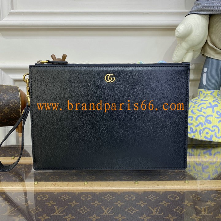 GG475317JBK-057　グッチ GUCCI 2023年最新入荷 GGマーモント 手持ちかばん クラッチバッグ メンズかばん ビジネスバッグ ストラップ付き ポーチ レザー