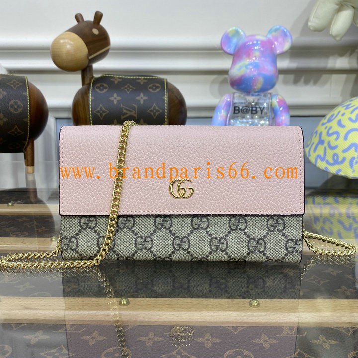 GG546585BFH-057　グッチ GUCCI 2023年最新入荷 チェーンウォレット 斜め掛け ショルダーバッグ カード入れ フラップ長財布 小銭入れ