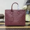 M45595Z-057　ルイヴィトン LOUISVUITTON 2023年最新入荷 オンザゴー MM ハンドバッグ トートバッグ ママバッグ ショッピングバッグ ウィメンズかばん モノグラム アンプラント レザー