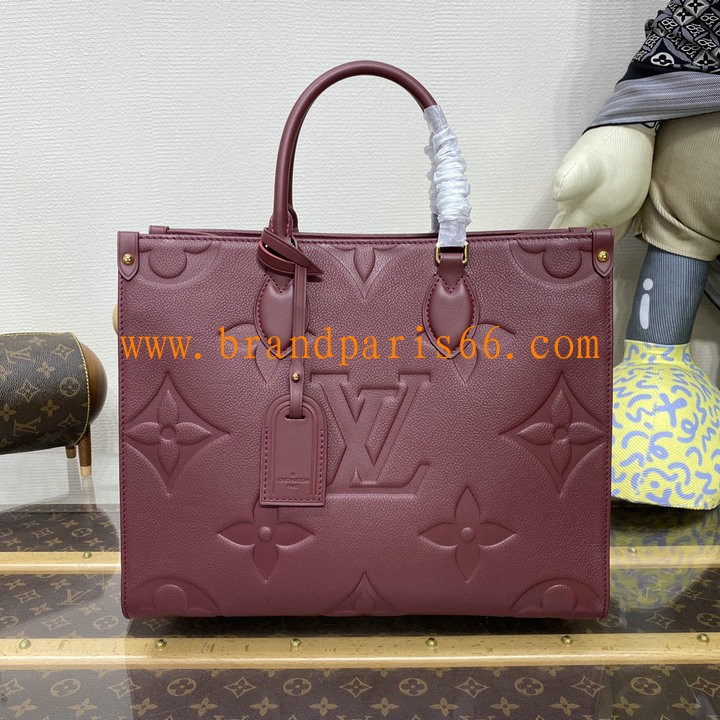 M45595Z-057　ルイヴィトン LOUISVUITTON 2023年最新入荷 オンザゴー MM ハンドバッグ トートバッグ ママバッグ ショッピングバッグ ウィメンズかばん モノグラム アンプラント レザー