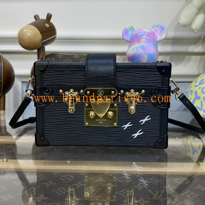 M59179-057　ルイヴィトン LOUISVUITTON 2023年最新入荷 プティット マル トランクバッグ 斜め掛け ショルダーバッグ クロスボディバッグ スクエアバッグ レディースかばん