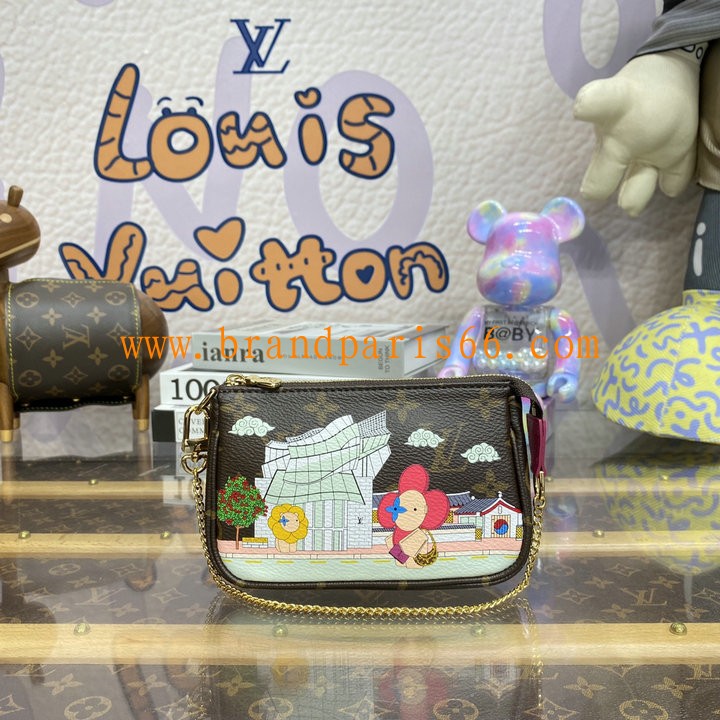 M81633-057　ルイヴィトン LOUISVUITTON 2023年最新入荷 ミニ ポシェット アクセソワール チェーンポーチ クラッチバッグ ショルダーバッグ モノグラム キャンバス