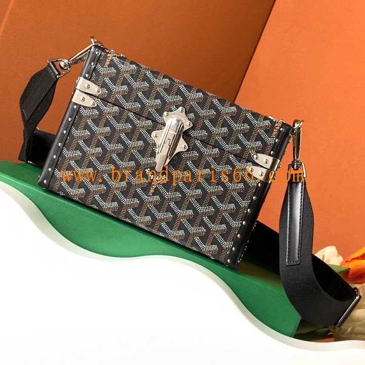 GY8821BK-99　ゴヤール GOYARD 2023年最新入荷 カセットトランクバッグ 斜め掛け ショルダーバッグ クロスボディバッグ 男女兼用