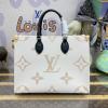 M46912-057　ルイヴィトン LOUISVUITTON 2023年最新入荷 LV バイ ザ プール オンザゴー MM ハンドバッグ トートバッグ ママバッグ ショッピングバッグ