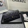 CH0241QJBK-CC　シャネル CHANEL 2023年最新入荷 クラシック フラップ ウォレット 三つ折り長財布 小銭入れ コインケース キャビアスキン カードポケット