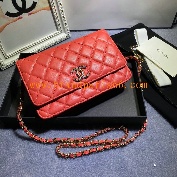 CH1943YJFH-CC　シャネル CHANEL 2020年最新入荷 チェーンクラッチ チェーンウォレット 斜め掛け ショルダーバッグ レディースかばん クロスボディ ラムスキン