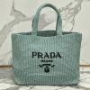 PD1BG392WQL-GH　プラダ PRADA 2023年最新入荷 ストロー レザー トートバッグ ハンドバッグ 肩掛け ショルダーバッグ レディースかばん