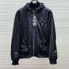 WTCM24001-JS　クロムハーツ Chrome Hearts 2024年春夏最新入荷 ロングスリーブ フーデッドジャケット ファスナー開閉式 トップスコート 長袖 アウターコート 