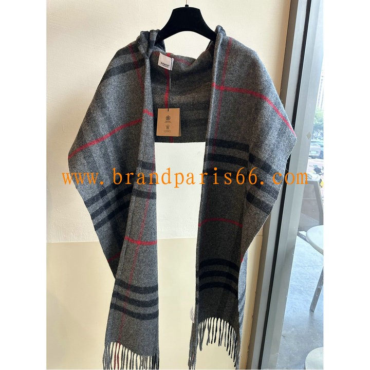 WJBR23005-AN　バーバリー BURBERRY 2023年最新入荷 ライトウェイト ロングマフラー フーディー ストール ショール カシミヤ スカーフ
