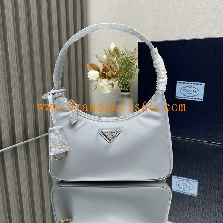 PD1NE515PQH-GH　プラダ PRADA 2023年最新入荷 クレオ ホーボーバッグ ショルダーバッグ レディースかばん トライアングルロゴ付 ナイロン