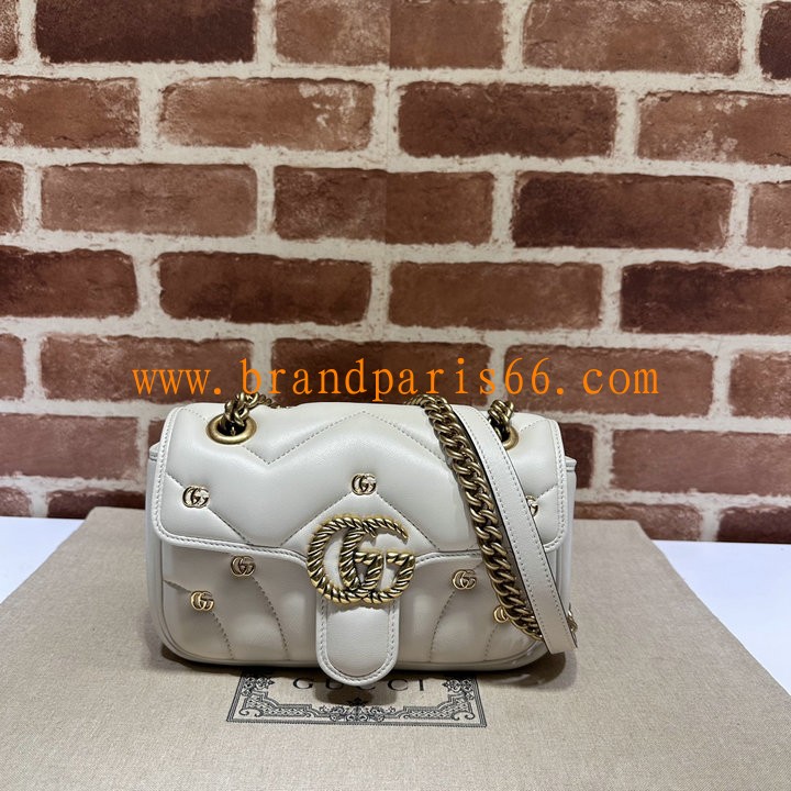 GG446744PBS-057　グッチ GUCCI 2024年最新入荷 GGマーモント 斜め掛け ョルダーバッグ フラップバッグ クロスボディバッグ