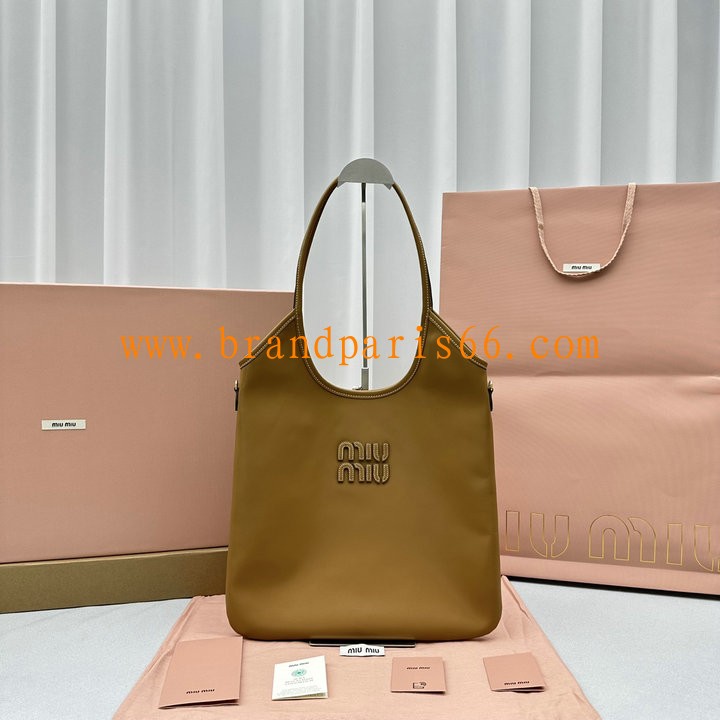 MM5BG231PQZS-GH　ミュウミュウ MIUMIU 2024年最新入荷 ホーボーバッグ トートバッグ ハンドバッグ 肩掛け ショルダーバッグ レディースかばん