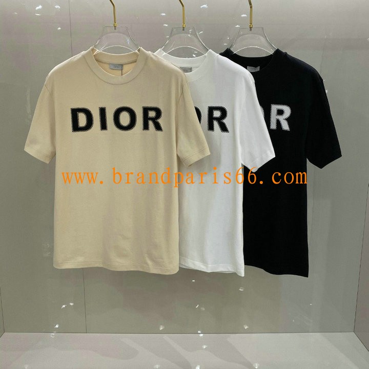 TDCD24008-MS　クリスチャンディオール CHRISTIAN DIOR 2024年最新入荷 Tシャツ 半袖 ショートスリーブ スウェットシャツ 短袖 クルーネック トップス レジャーシャツ