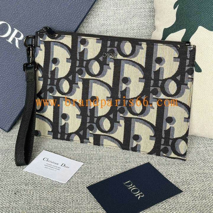 CD2491DBLK-GH　クリスチャンディオール CHRISTIAN DIOR 2024年最新入荷 A5 ポーチ ストラップ付き 手持ちかばん クラッチバッグ ビジネスバッグ