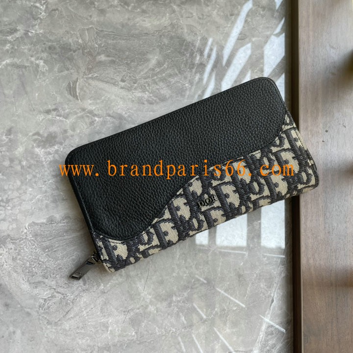 CD2315BBK-025　クリスチャンディオール CHRISTIAN DIOR 2024年最新入荷 サドル ジップウォレット ロングウォレット ファスナー長財布 カード入れ 小銭入れ