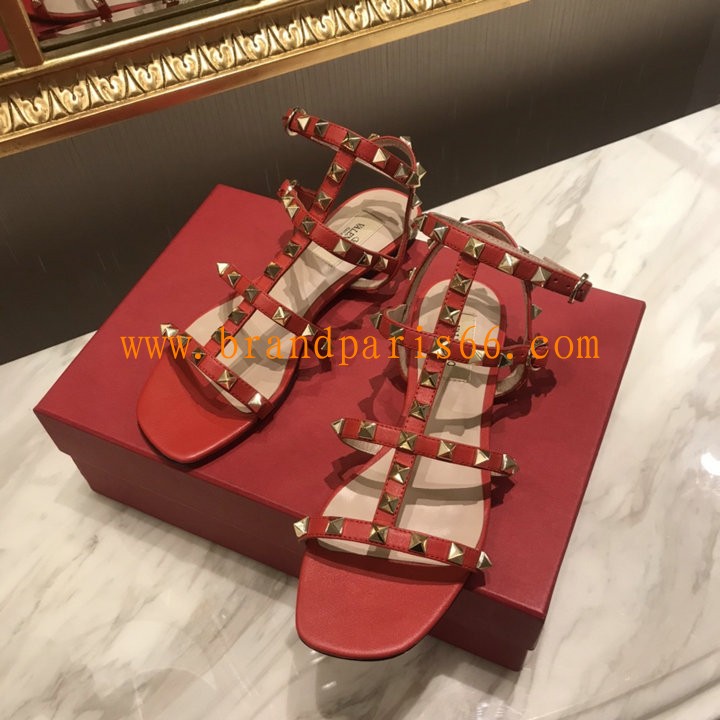 VTJ24030PR-26　ヴァレンティノ Valentino 2024年最新入荷 ロックスタッズ スリングバック サンダル フラットシューズ サマーサンダル レディースシューズ