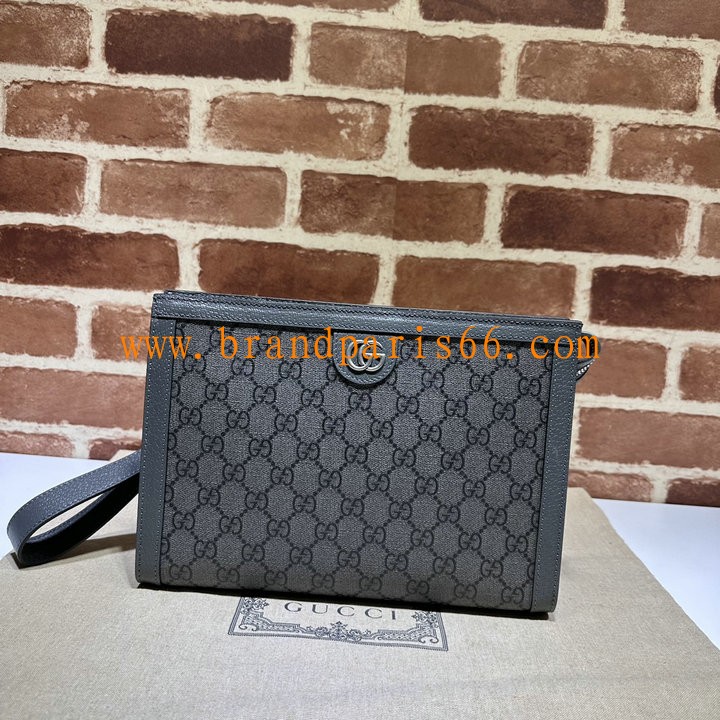GG768255BSH-057　グッチ GUCCI 2024年最新作 GG ディテール付き ポーチ ストラップ付き 手持ちかばん ビジネスバッグ メンズかばん