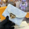 M82959QL-057　ルイヴィトン LOUISVUITTON 2024年最新入荷 LV リミックス ポルトフォイユ ヴィクトリーヌ 三つ折り短財布 ショートウォレット 小銭入れ付き モノグラム デニム