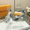 LVJ24018SY-26　ルイヴィトン LOUISVUITTON 2024年最新入荷  パンプス ハイヒールサンダル ブロックヒール レディースシューズ 靴