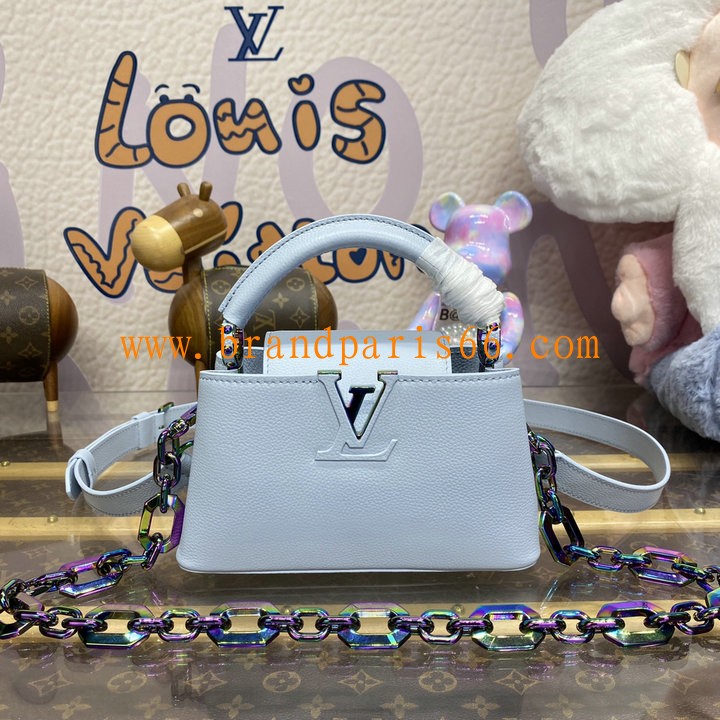 M11422-057　ルイヴィトン LOUISVUITTON 2024年最新入荷 カプシーヌ EW MINI トップハンドルバッグ トートバッグ 2way ショルダーバッグ クロスボディバッグ レディースかばん