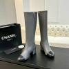 CHJ24039ZP-26　シャネル CHANEL 2024年秋冬最新入荷 ストレッチ レザー ロングブーツ ココマーク シューズ 靴 レディース ブラック