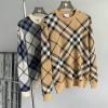 MYBR24009-JS　バーバリー BURBERRY 2024年秋冬最新入荷 クルーネックニット ロングスリーブセーター チェック柄 メンズ