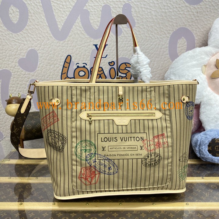 M11948-057　ルイヴィトン LOUISVUITTON 2024年最新入荷 ネヴァーフル インサイドアウト GM トートバッグ ショルダーバッグ モノグラムキャンバス スタンプベージュテキスタイル