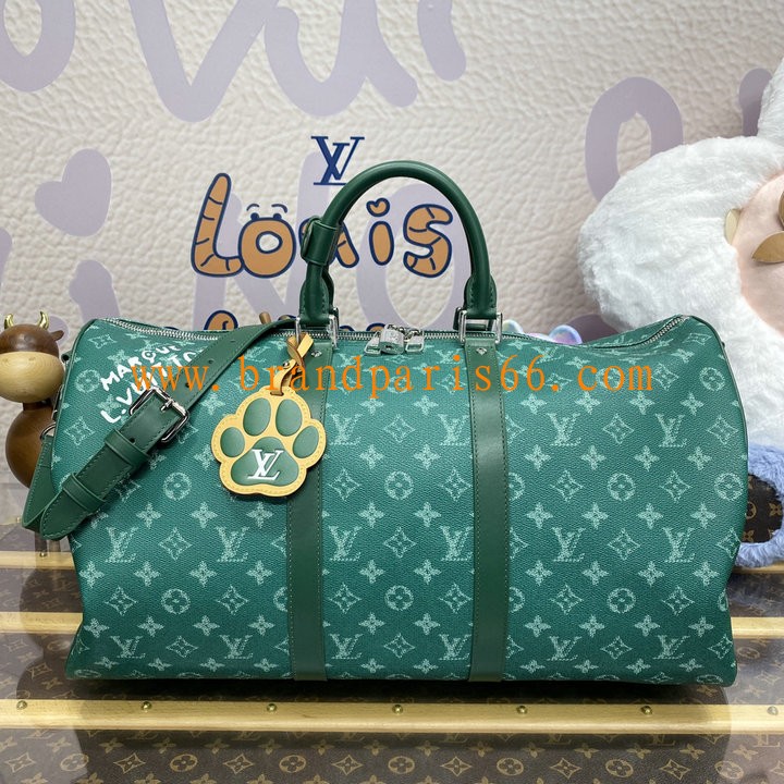 M12687-057　ルイヴィトン LOUISVUITTON 2024年最新入荷 キーポル バンドリエール 50 トートバッグ ボストンバッグ 旅行 出張 トラベルバッグ モノグラム エクリプス キャンバス