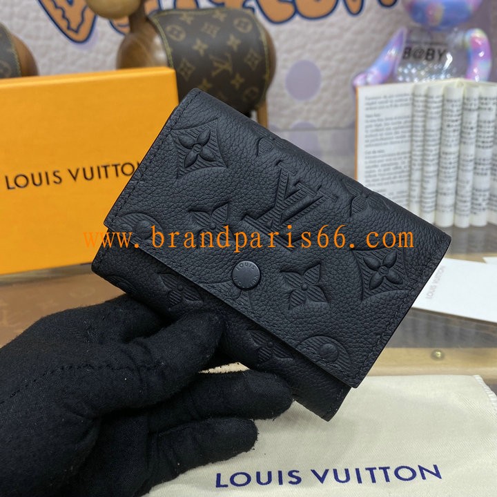 M12635-057　ルイヴィトン LOUISVUITTON 2024年最新入荷 ヴィクター ウォレット 三つ折り財布  モノグラム シャドウ レザー ブラック