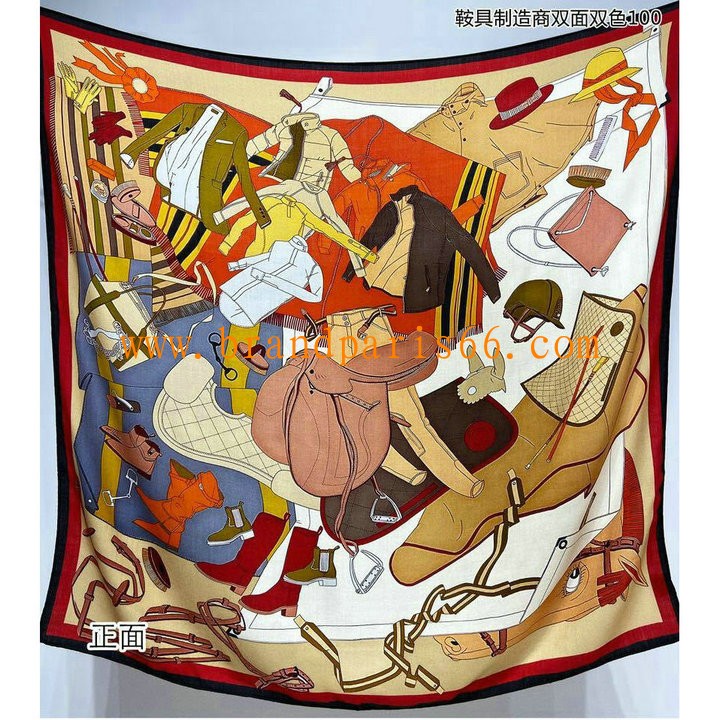 WJHE24034-AN　エルメス HERMES 2024年最新入荷 リバーシブル スクエアマフラー ストール カシミヤ 