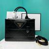 PD1BA379BK-GH　プラダ PRADA 2024年最新入荷 シンボル ミディアム レザー バッグ トートバッグ ハンドバッグ レディース
