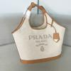 PD1BG472BZS-GH　プラダ PRADA 2024年最新入荷 スモール トートバッグ ホーボーバッグ ハンドバッグ レディース リネンブレンド レザー
