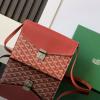 GY8063RD-BX　ゴヤール GOYARD 2024年新色入荷 シープルポーチウォレット ショルダーバッグ レディース ゴヤールディンキャンバス  シュヴロッシュカーフスキン