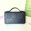 GG751760PBK-057　グッチ GUCCI 2024年最新入荷 ジャンボ GG トラベルドキュメントケース 手持ちウォレット ファスナー長財布 レザー