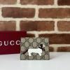 GG818767BXG-057　グッチ GUCCI 2024年最新入荷 ドッグ ディテール付き GG ミニウォレット 名刺入れ カードケース キャンパス