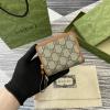 GG819131BXZ-057　グッチ GUCCI 2024年最新入荷 GGエンブレム 二つ折り短財布 カードケース 名刺入れ 小銭入れ