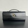 BOV741511EBK-aj　ボッテガヴェネタ BOTTEGAVENETA 2024年最新入荷 ハンドル付き ロング クラッチバッグ イブニングバッグ ウィメンズノットクロージャー 