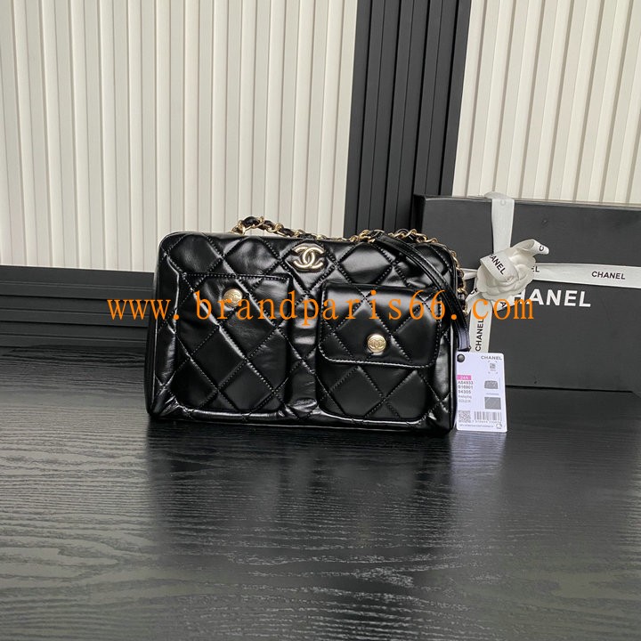 CH4933BK-GH　シャネル CHANEL 2024年最新入荷 ボウリングバッグ チェーン ショルダーバッグ カーフスキン レディース