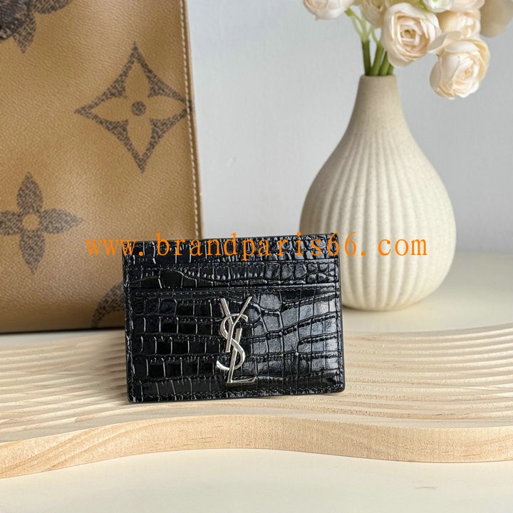 YSL423291EYK-GH　イヴサンローラン Saint laurent YSL 2024年最新入荷 カサンドラ マテラッセ カードケース クロコ柄