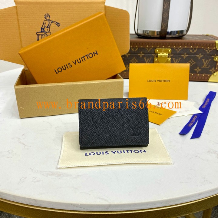 M64595-057　ルイヴィトン LOUISVUITTON 2019年最新入荷 アンヴェロップ カルト ドゥ ヴィジット NM 名刺入れ カードケース タイガレザー 黒