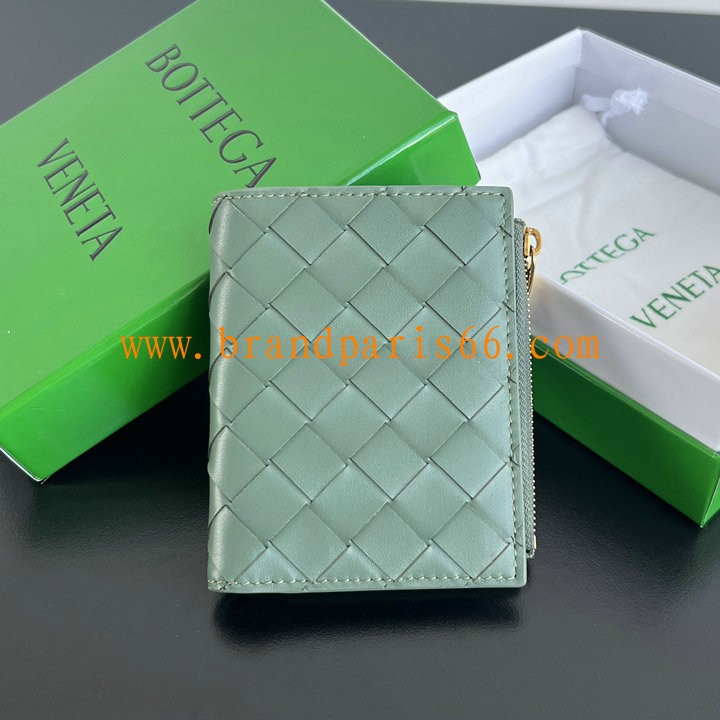 BOV742330QHG-aj　ボッテガヴェネタ BOTTEGAVENETA 2024年最新入荷 イントレチャート スモール 二つ折りウォレット ファスナーウォレット 小銭入れ