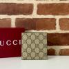 GG821206BKF-057　グッチ GUCCI 2024年最新入荷 GGエンブレム 二つ折りウォレット カード入れ 名刺入れ 