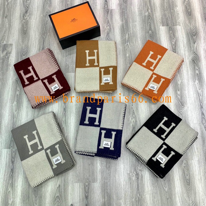 WJHE24040-AN　エルメス HERMES 2025年最新入荷 ロング マフラー カシミヤ 毛布 ブランケット ひざ掛け 