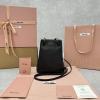 MM5606BK-99　ミュウミュウ MIUMIU 2024年最新入荷 ドローストリングバッグ バケットバッグ ショルダーバッグ レディース